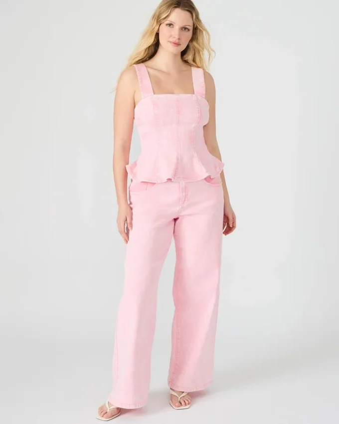 Penelopi Denim-Top in Rosa