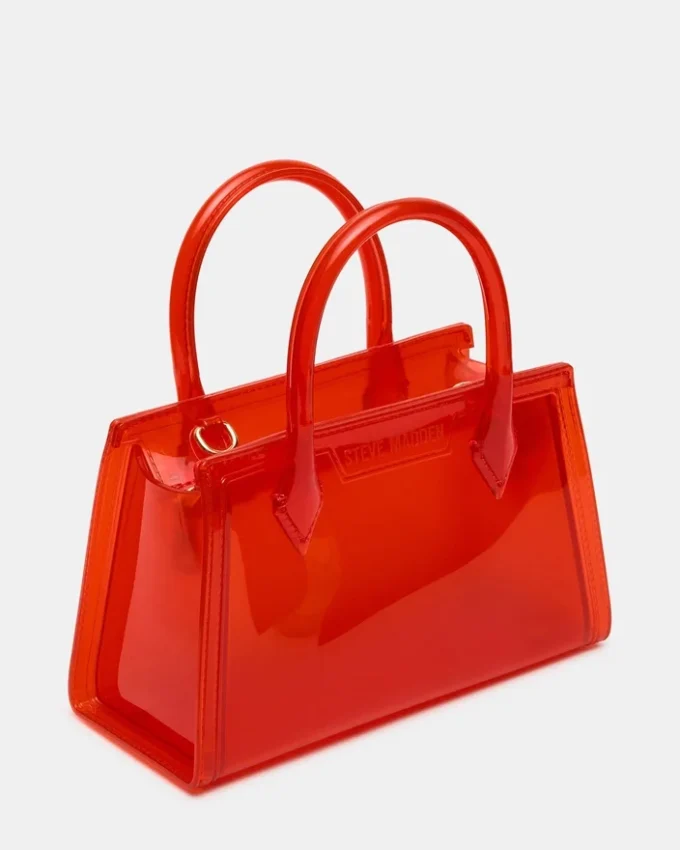 Pfirsichfarbene Jelly-Tasche in Rot