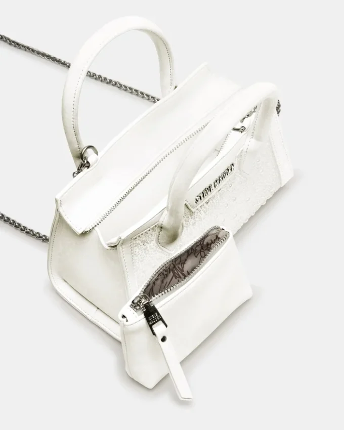 Pfirsichfarbene Tasche Weiß Multi