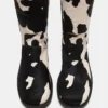 Riggs Black Cow Print Wide Calf
