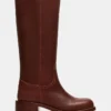 Riggs Rust Leder-Stiefel für breite Waden