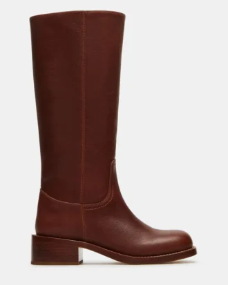 Riggs Rust Leder-Stiefel für breite Waden