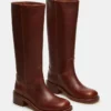 Riggs Rust Leder-Stiefel für breite Waden