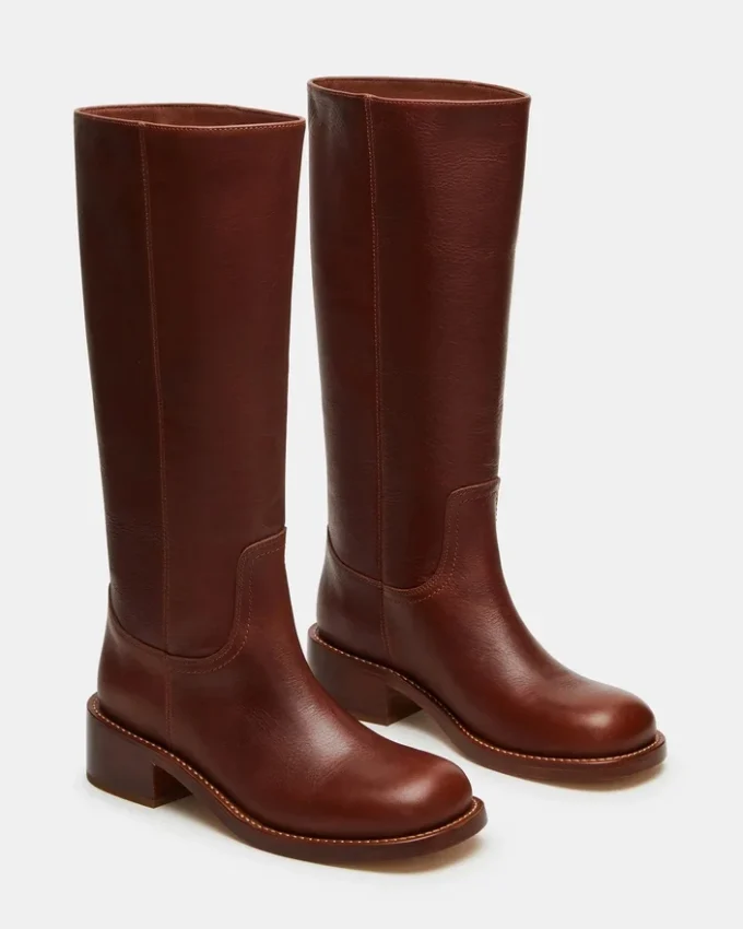 Riggs Rust Leder-Stiefel für breite Waden