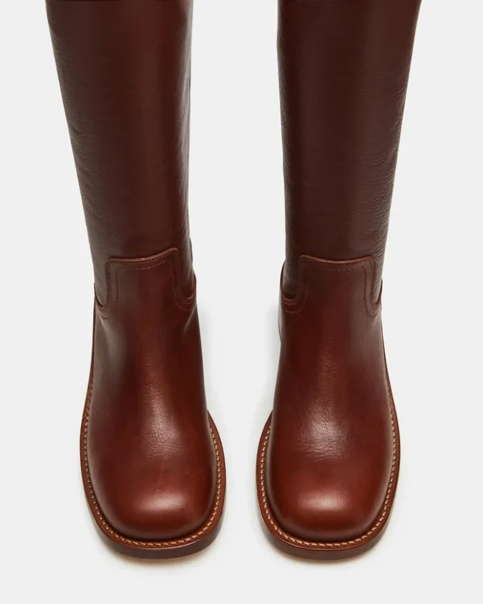 Riggs Rust Leder-Stiefel für breite Waden