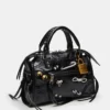 Riggs Tasche, verziert, schwarz, im Used-Look Riggs Tasche, verziert, schwarz, im Used-Look