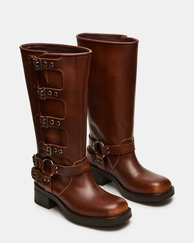 Rocky Cognac Distressed Wide Calf Rocky Cognac Distressed Wide Calf