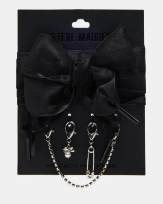 Schnürsenkel und Anhänger Schwarz