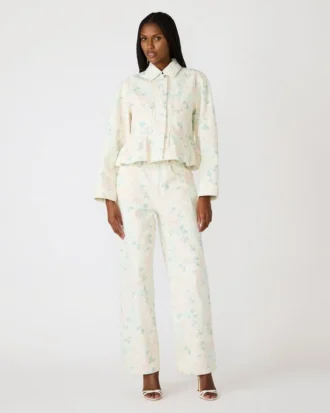 Sloan-Blumenjacke in Pfirsichbeige