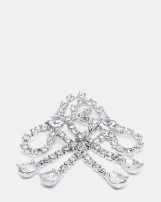 Strass-Schleifen-Ohrringe in Silber Strass-Schleifen-Ohrringe in Silber