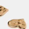 Strukturierte Herz-Ohrstecker in Gold