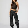 Vegan Leather Duo Pant Black Vegan Leather Duo Pant Black