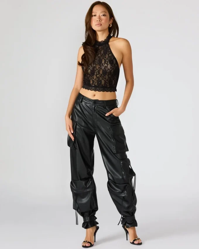 Vegan Leather Duo Pant Black Vegan Leather Duo Pant Black