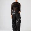 Vegan Leather Duo Pant Black Vegan Leather Duo Pant Black