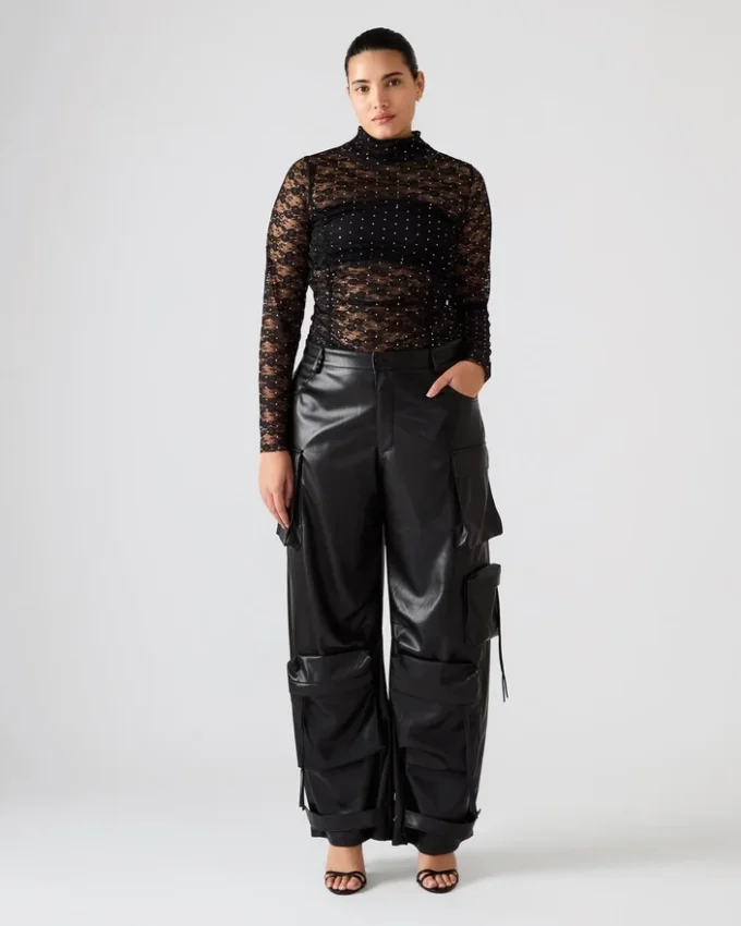 Vegan Leather Duo Pant Black Vegan Leather Duo Pant Black
