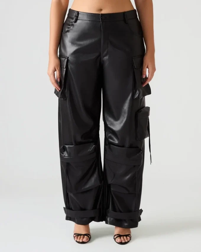 Vegan Leather Duo Pant Black Vegan Leather Duo Pant Black