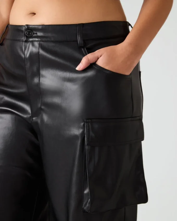 Vegan Leather Duo Pant Black Vegan Leather Duo Pant Black