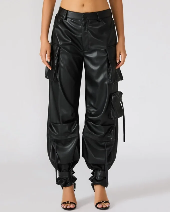 Vegan Leather Duo Pant Black Vegan Leather Duo Pant Black