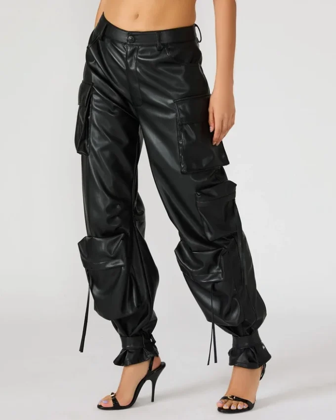 Vegan Leather Duo Pant Black Vegan Leather Duo Pant Black