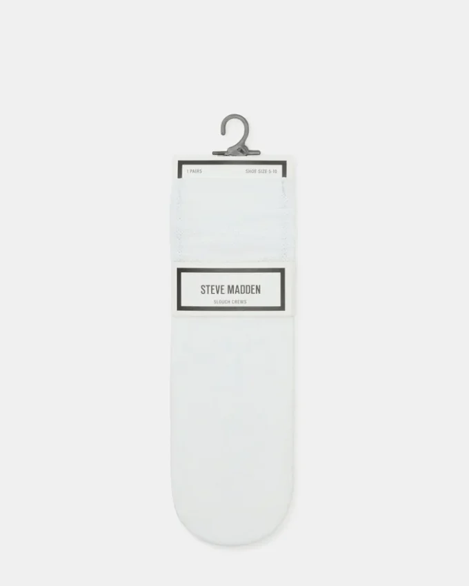 Weiße, locker sitzende Crew-Socken im Netzdesign