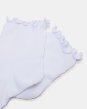 Weiße Socken mit Blattrand