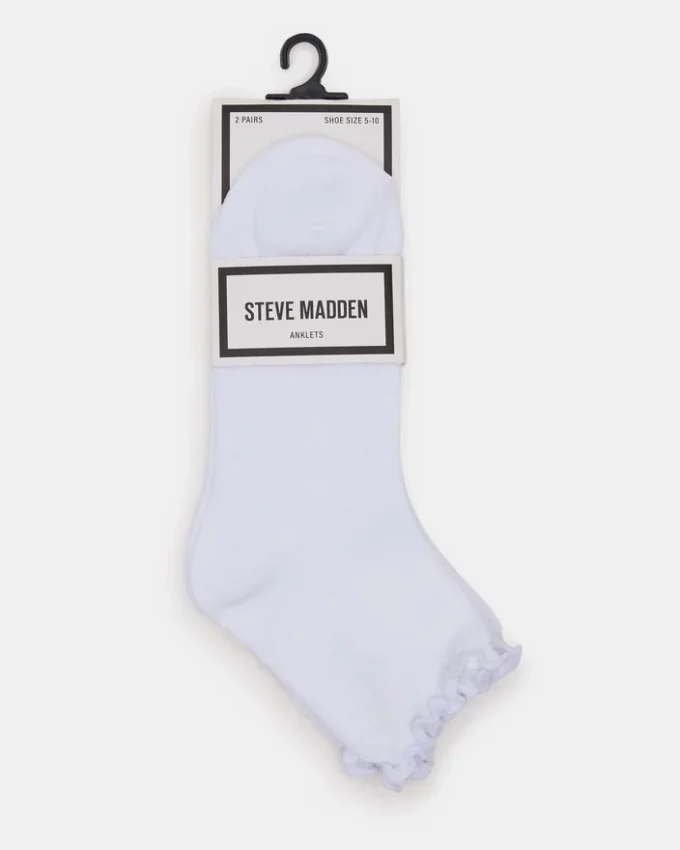 Weiße Socken mit Blattrand